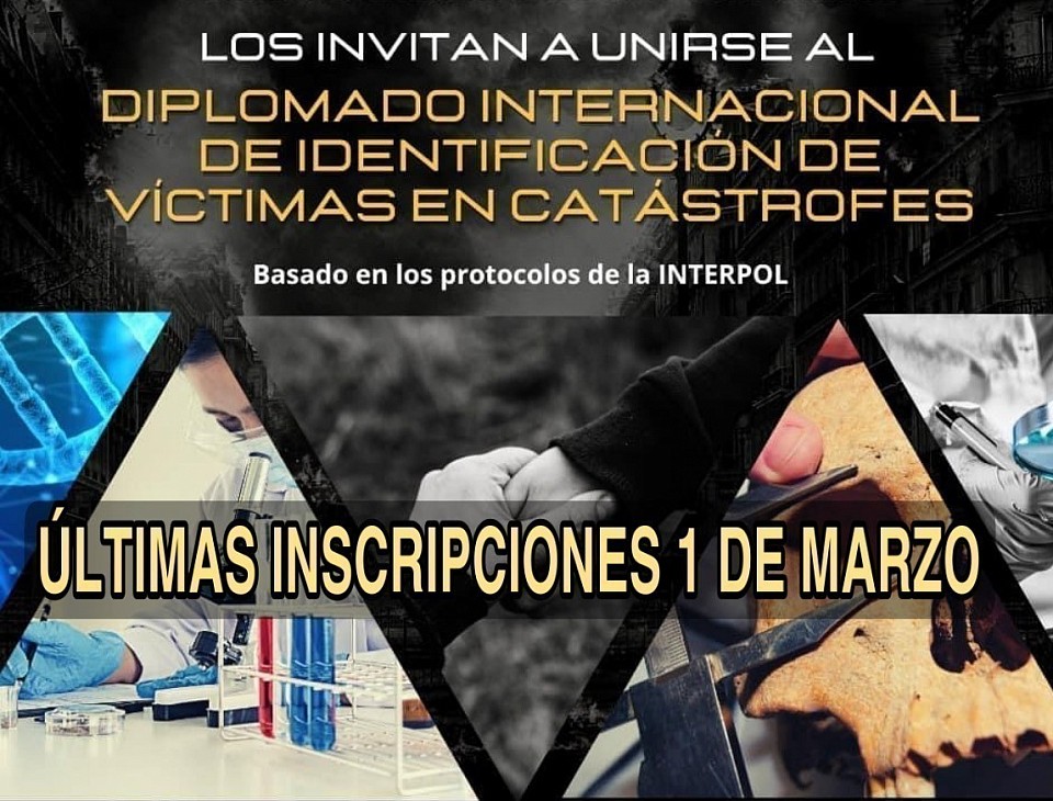 DIPLOMADO INTERNACIONAL IDENTIFICACIÓN DE VÍCTIMAS EN CATÁSTROFES BASADO EN LOS PROTOCOLOS DE LA INTERPOL .